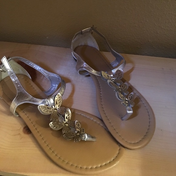 silver butterfly sandals